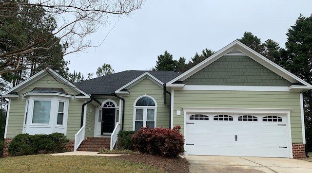 New green James Hardie Siding in Raleigh home